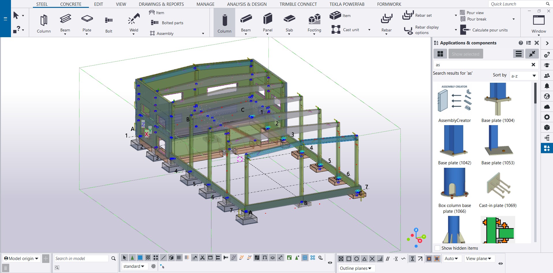 Demo genérica de Tekla Structures (.NET)